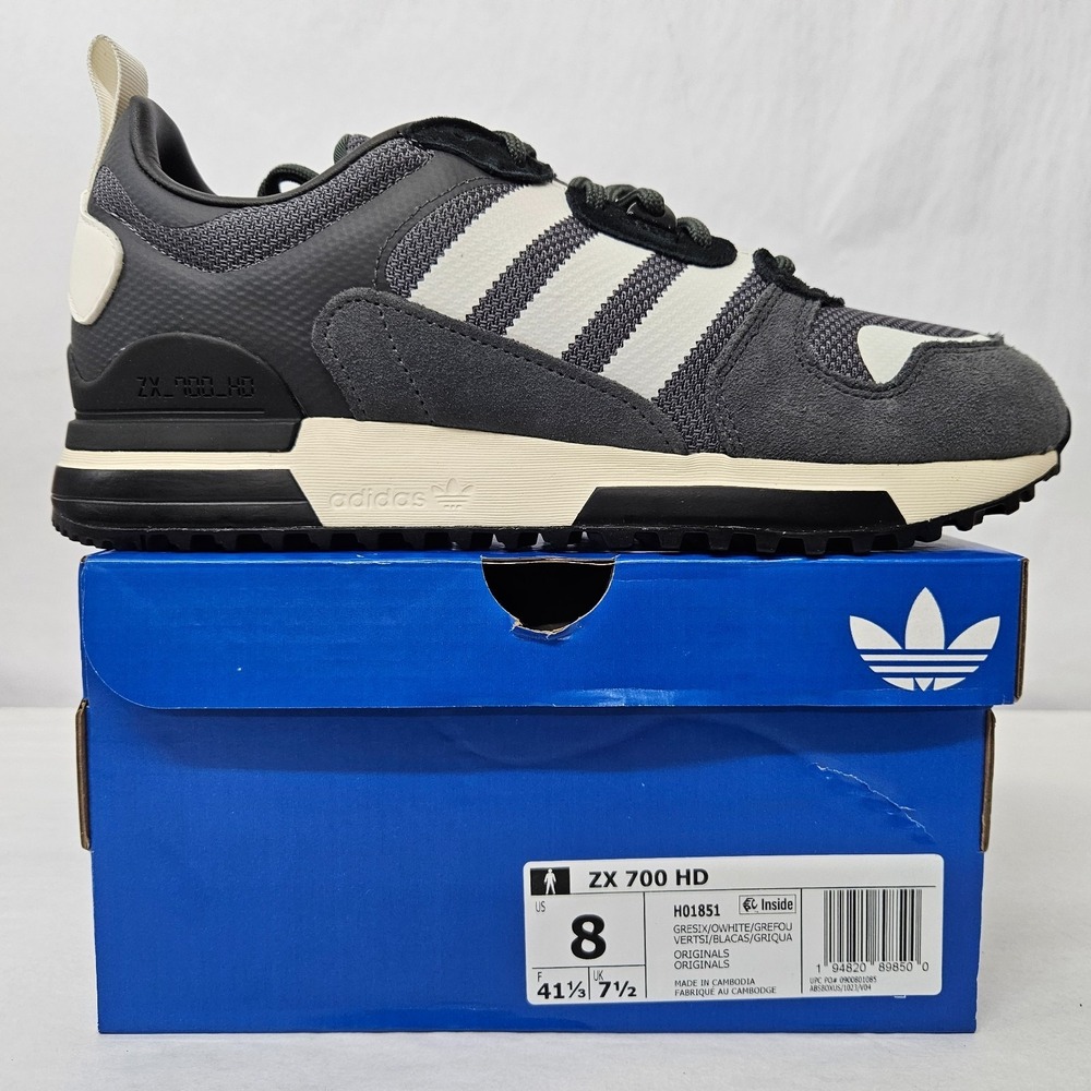 Adidas Originals ZX 700 HD Retro Sneakers H01851 Grey White Men's Size 8‎